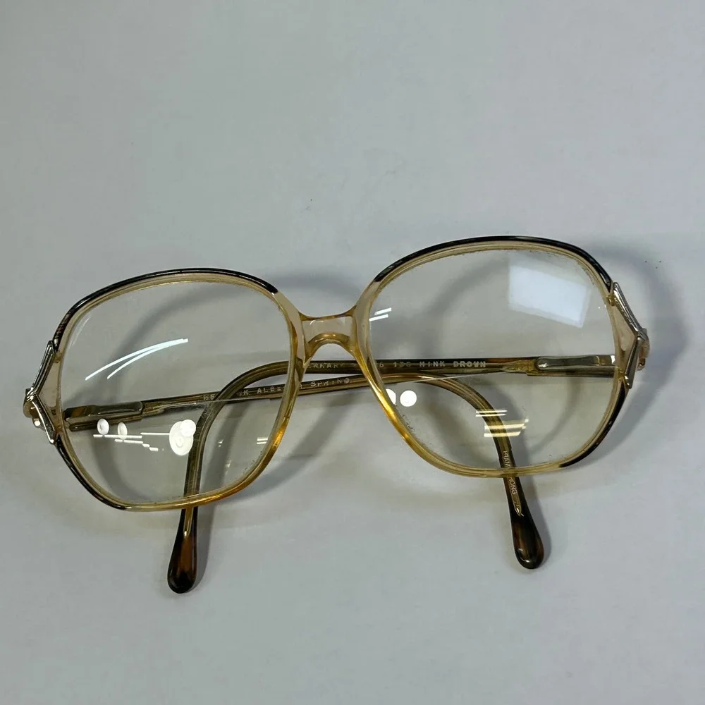 Kenmark‎ Alberta Spring Eyeglasses OS Womens Mink Brown Vintage 80s Butterfly